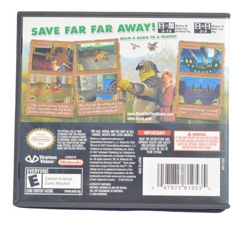 Videojuego Nintendo Ds Shrek The Third En Caja Usado (Usado)