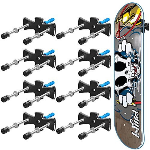 Yezro Skateboard Hanger Wall Mount - 8 Packs Metal Skateboar
