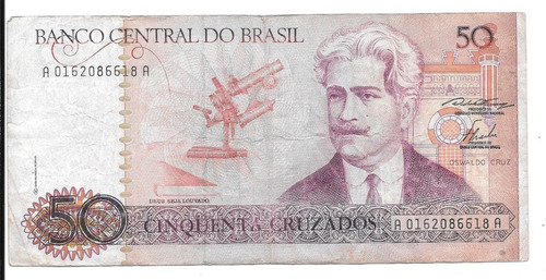 Liquido Billete De Brasil  50 Cruzados 1986