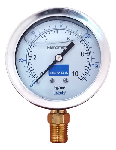 Manómetro Beyca Mm2-44 63mm 10 Bar Agua Aire Aceite