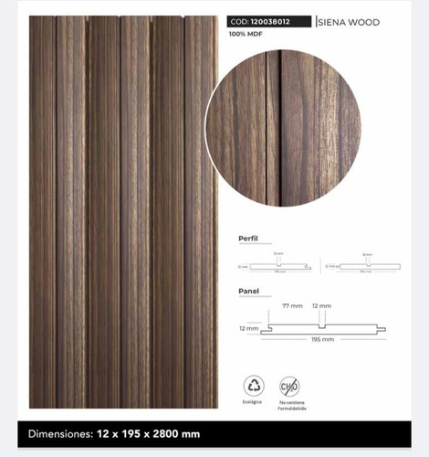 Dk Wallpanel Siena Wood 8012 Marrón Oscuro 280x19 (mdf)