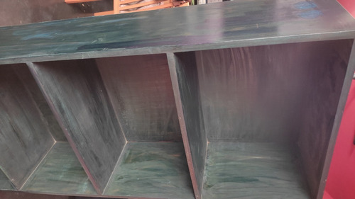 Imagen 5 de 9 de Mueble Librero 100s/.acabadodel Pintado Verde Estilo Antiguo