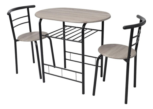 Vidaxl Juego De Barra De Desayuno Mdf Con Dos Taburetes De
