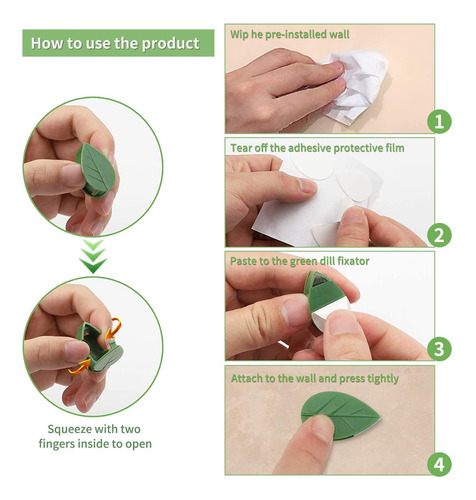 30 Clips Autoadhesivos De Fijación A La Pared De Plantas Par