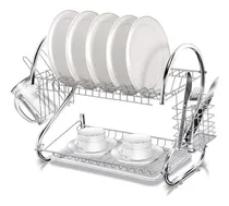 Comprar Secaplatos Escurridor De Platos Mtl 1015 Cromado De Dos Pisos Con Bandeja Capacidad 16 Platos Antigoteo Diseño Compacto Y Resistente Ideal Para Cocina Organización Eficiente Y Secado Rapido plateado