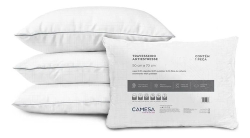 Kit 2 Travesseiro Antiestresse Camesa Suporte Firme 50 X 70