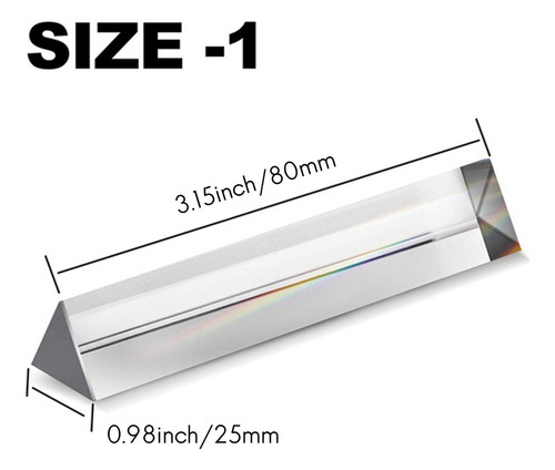 Cristal De Prisma Triangular Arcoíris Óptico Equilátero Phys