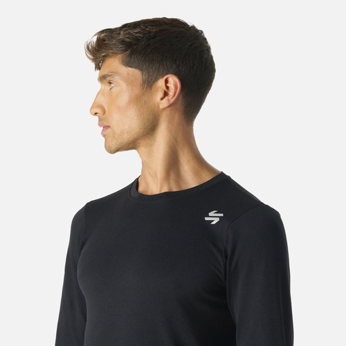 Polera Primera Capa Hombre Built To Move Negro