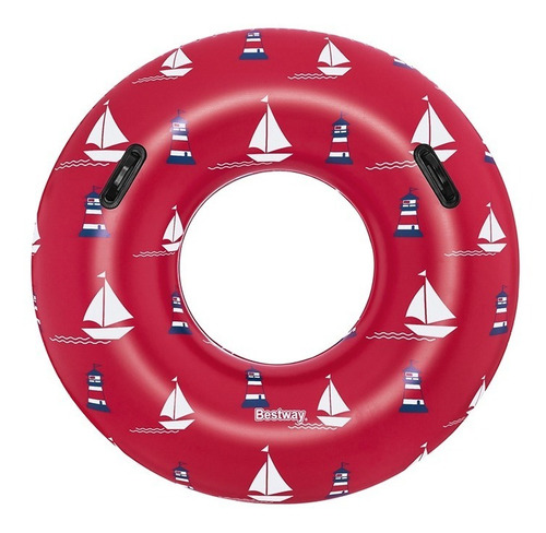 Salvavidas Dona Inflable Juvenil Playa Plástico Pvc 119 Cm Color Rojo