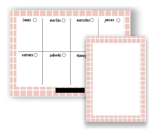 Planner Semana Borrable + Pizarra A5 Imantados Cuadros