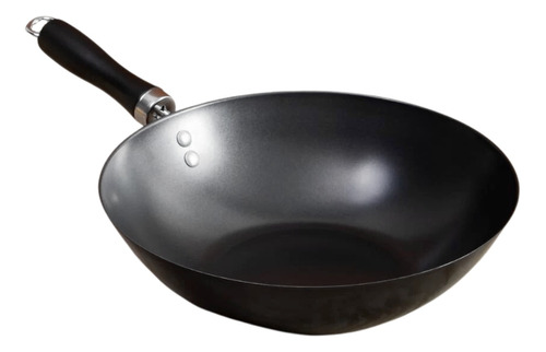 Wok Sartén Teflón Antiadherente Giratorio Mango Madera 