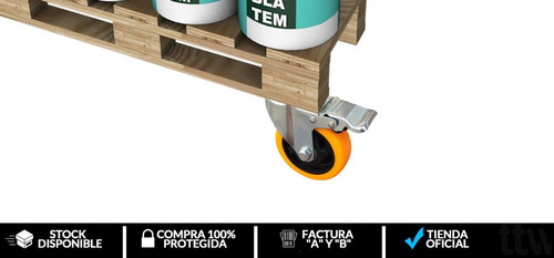 Kit 4 Ruedas Giratorias Pvc 75x32 Mm 2 C/ Freno Acero Mueble