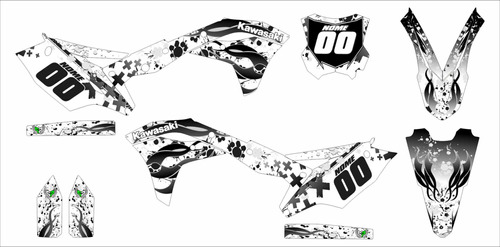 Kit Adesivos Moto Cross Trilha Kawasaki Kxf 250 2017 A 2019