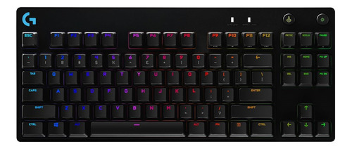 Teclado gamer Logitech G Pro Series G Pro QWERTY inglés US color negro con luz RGB