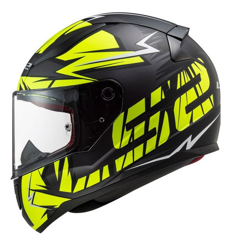 Capacete Ls2 Ff353 Rapid Cromo Preto Fosco / Amarelo 