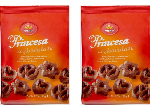 2 Biscoito Princesa De Chocolate Vieira 200g | Importado
