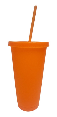 Vaso Reusable 200 Pzas Cafe Frio Con Popote 24oz Serigrafia