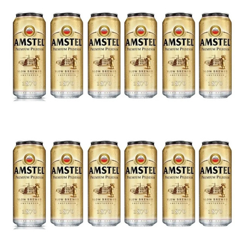 Cerveza Amstel Premium Pilsener Lata Pack X 12 X 473ml.