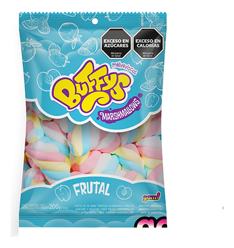 Buffys Malvaviscos Twister Frutal 200gr - Cioccolato Tienda