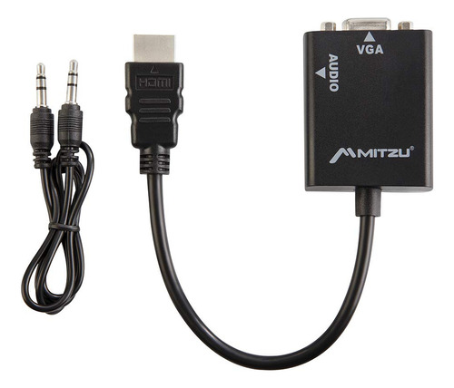 Adaptador Hdmi A Vga Mitzu Con Cable 3.5 Mhd-1020