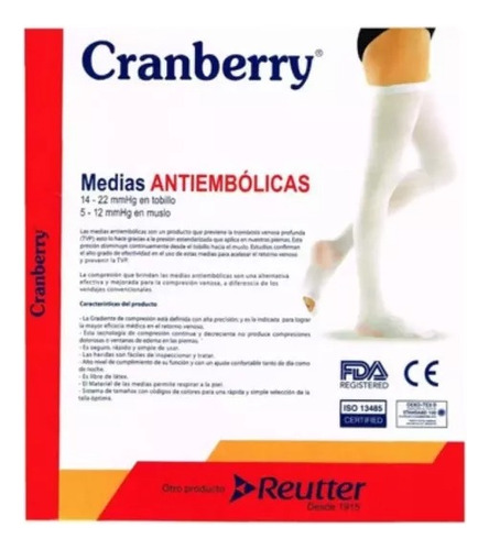 Medias Antiembolicas Cranberry Talla S, M, L , Xl