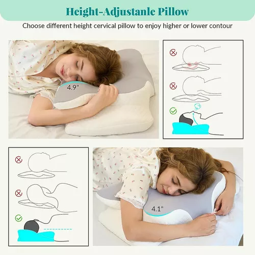Almohada de apoyo para dormir de cuerpo entero, dolor de cuello y espalda,  la mejor almohada ortopédica para restaurar el apoyo, color verde