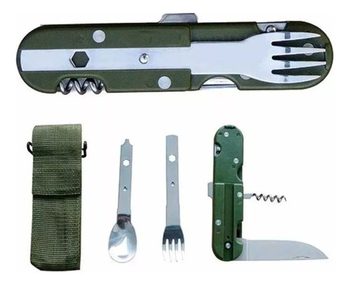 Set Cubierto Plegable-tenedor-cuchillo-cuchara-supervivencia