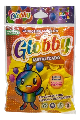 Globos Globby Perlado 12 Pulgadas X 25 Unidades Deco Evento