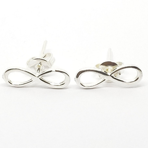 Aretes De Infinito Liso1 De Plata 925 Estuche A1
