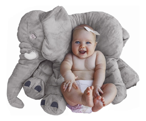 Peluche Elefante Grande Almohada 60cm Suave Y Cómodo