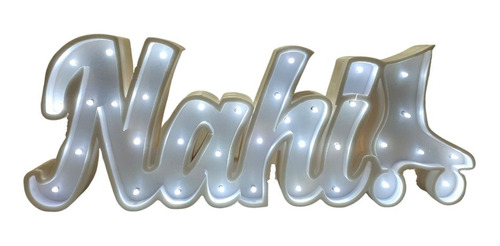 Imagen 1 de 10 de Nombre Iluminado 6 Letras 25 Cm Polyfan Cartel Luz Tunombre