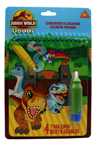 Libro De Colorear Con Agua Mágico Jurassic World Explorers
