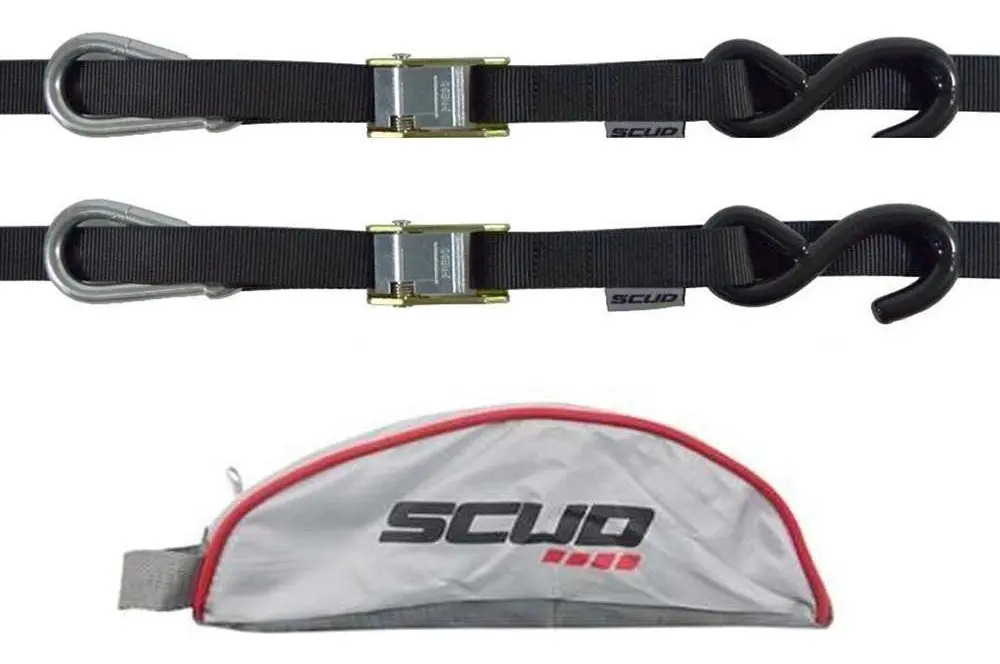 Par Cinta Esticador 25mm 1 Gancho + 1 Mosquetao 1,7m Scud Cor Preto