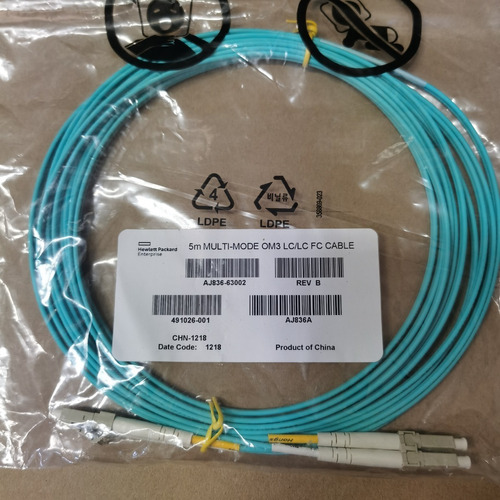 Patch Cord Fibra Optica Hp 5m Multi-mode Om3 Lc/lc Fc Aj836a