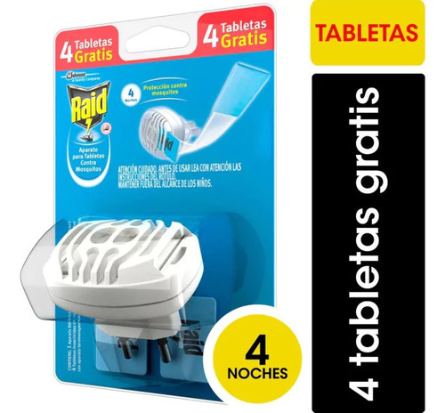 Raid Aparato Sin Cable Contra Mosquito Con 4 Tabletas