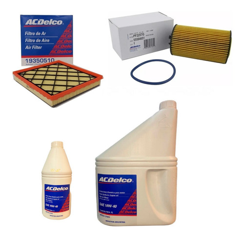 Kit Filtros + Aceite Acdelco 10w40 Chevrolet Cruze 1.8 16v