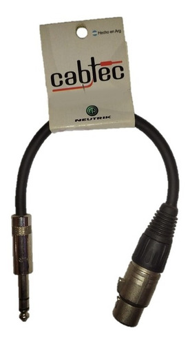 Cable Xlr Hembra A Plug Stereo 25cm Cab-tec Fichas Neutrik