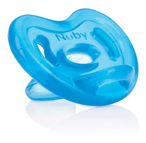 Chupon De Silicon Nuby Ortodontico 2pz Color Azul Período De Edad 6-12 Meses