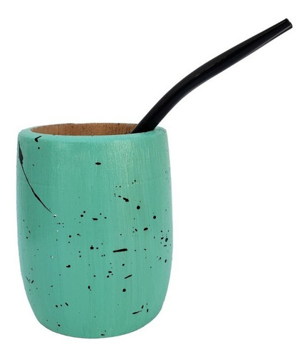 Mate De Madera Algarrobo - Pintado A Mano - Matecito Viajero