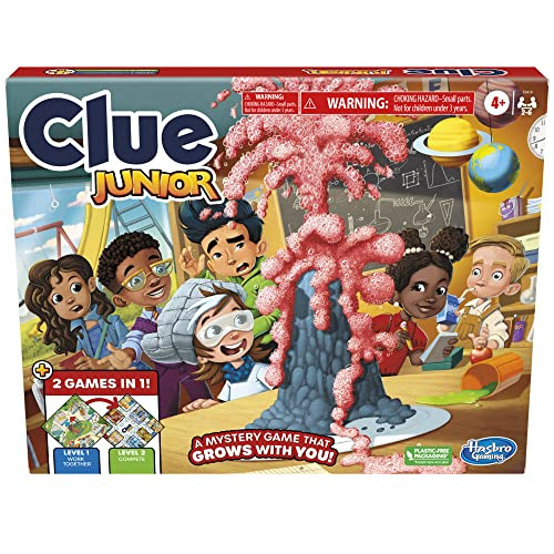 Hasbro Gaming Clue Junior Game,tablero De 2 Caras,2 Juegos E