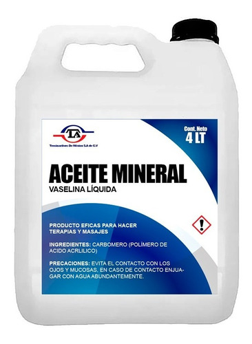 Aceite Mineral 80 Nf - Vaselina Líquida  4 Litros