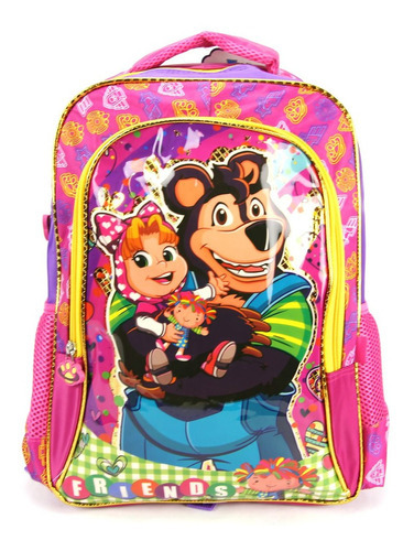 Mochila Infantil Costas Escolar Friends Urso Vozz M3908 Cor Rosa