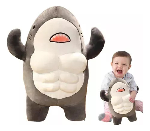 Lindo Peluche Muscle Shark Para Novia