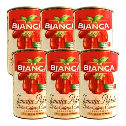 Lata De Tomate Italiano La Bianca 400 Gr. Pack X6