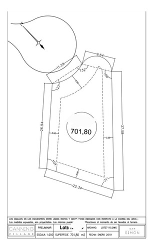 Venta Lote San Simon, Canning, Perimetral A San Felipe Fte Cul Sac