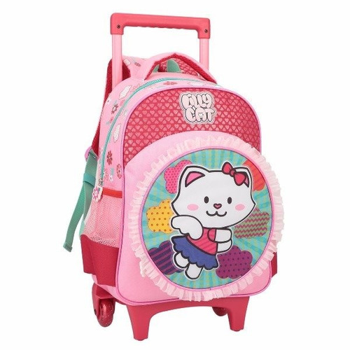 Mochila Infantil Feminina Mochilete C/ Rodinhas Gatinha 9016