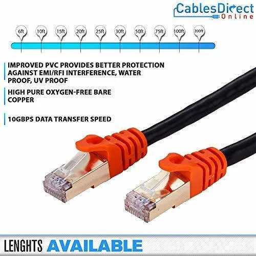 Cable Ethernet Cat7 Exterior 25ft Resistente Al Agua -