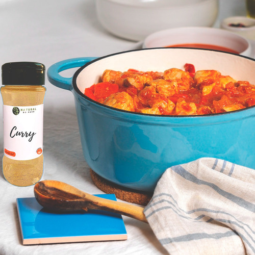 Tempero Curry Em Pó Kit Pote Com Dosador + Refil Premium 70g