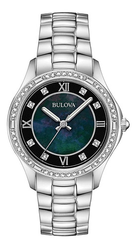 Reloj Bulova Black Cristal Original Para Dama E-watch 