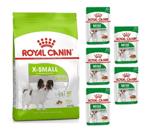 Kit Ração X-small Adult 2,5kg E 5 Sachês 85g Royal Canin